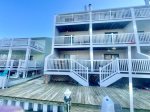 Rear view of end unit condo J