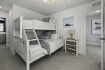 Bedroom 2, Twin over Queen bunk, TV, Full bathroom, Level 3