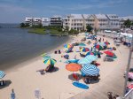 Bayside beach by pool