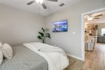 Master bedroom king bed with memory foam mattress