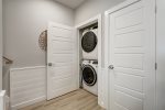 Full size washer and dryer is conveniently located on the main level