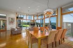 Open concept kitchen, living and dining room.