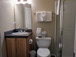 Full bathroom on 3rd floor shared by guest and den sleeping areas. 