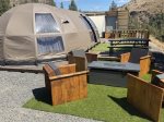 Glamping Family Dome F1 Propane Fire Table and BBQ