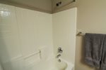 Clean and bright shower in spare bathroom