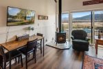 Relax by the fire or enjoy your favorite movie