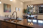 Open kitchen overlooking the dining and living areas