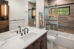Full bathroom for bedrooms two and three.  