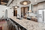 Large, fully appointed gourmet kitchen.