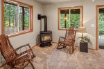 Quaint seating area in the family room to relax with a great novel