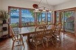 Dining area with views. Additional kitchen bar seating and al fresco dining.