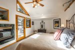 Master Bedroom with Balcony Acesss - King Size Bed, Fireplace 