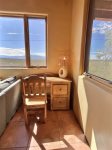 Dedicated workspace with chair, desk and lamp