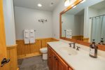 Basement has one full bath shower/tub combo in the common area