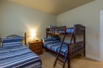 Twin bed, and a twin/full bunk. Great for kids 