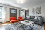 living room with sofa bed