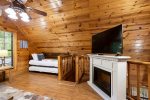 Cabin 2 - Living room loft with Twin trundle bed