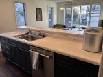 Kitchen with open concept dining room