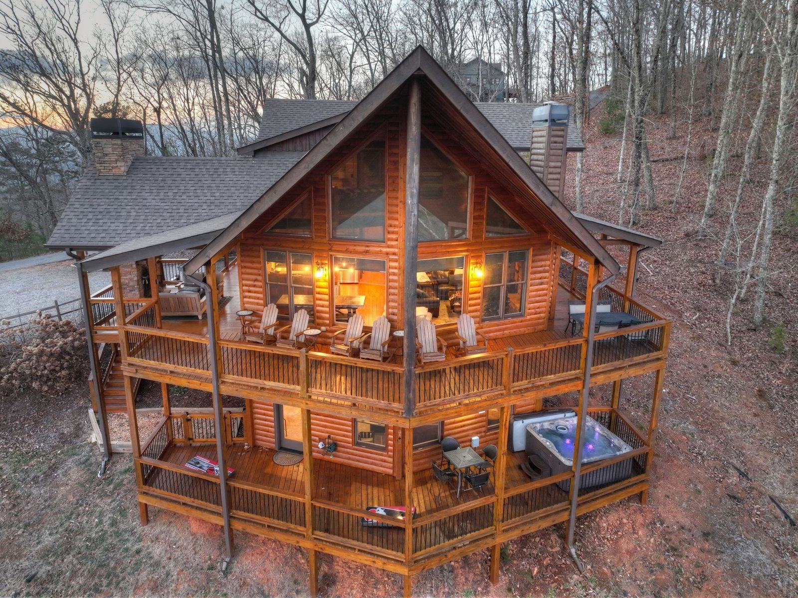 Skyfall Cabin Rental is a luxury vacation home with a Stunning