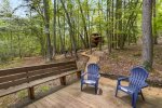 FROM LAKE DECK FACING CABIN