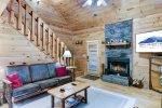 LIVING RM w/NATURAL WOOD-BURNING FIREPLACE