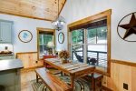 BENCH-STYLE DINING TABLE w/WINDOW VIEWS