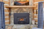 LIVING RM EFFICIENT WOOD-BURNING IRON HEARTH FIREPLACE