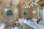 ENSUITE DUAL VANITY SINKS & STEP-IN SHOWER