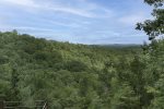 OFF THE RAILS TERRACE VIEW OF THE BLUE RIDGE MOUNTAINS