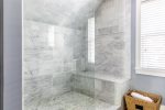 Large upstairs bathroom with walk in shower and water closet