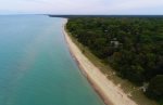 Drone footage of nearby beach