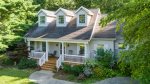 aerial view of the front porch with rocking chairs 