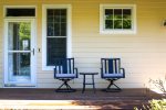 Cafe table and chairs on the back deck