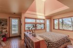 Master bedroom upstairs with views of Lake Michigan