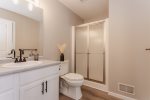 Full bathroom on the main floor of the home 