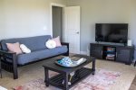 Second story bedroom with futon and Queen daybed 