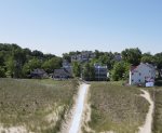 Path to the beach from this lakefront home 