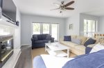 Cozy living space off the kitchen with Flat Screen TV