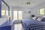 Airy bedroom upstairs with Queen bed