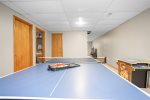 Basement game room perfect for a game of ping pong