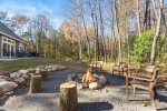 Great firepit at the back of the home 