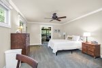 Large bedroom with french doors to the screen porch