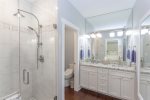 Spacious bathroom off the main floor master suite