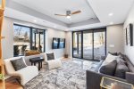 Family room on garden level with lake views