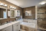 Jetted Tub and Walk-in Shower in Master Bathroom
