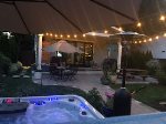 Outdoor lighting for enjoying company in the hot tub 