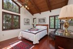 Master bedroom, vaulted wood ceilings