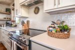 Kitchen Electric Stove and cabinets